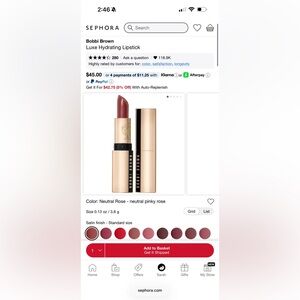 New Bobbi Brown Lipstick in Neutral Rose 315